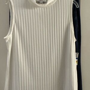 Cato White Ribbed Tank Top, new with tags, never worn